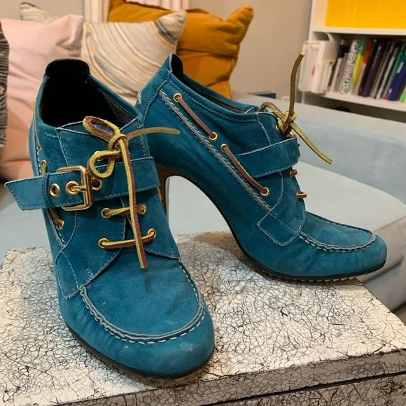 Pierre Hardy Teal Heeled Boots - Picture 3 of 10